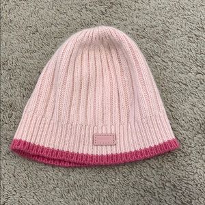 Coach pink winter hat